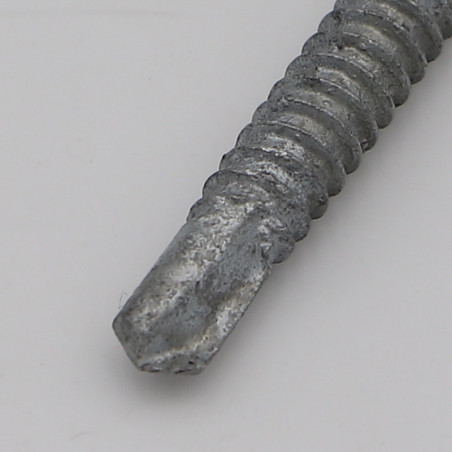 1 x Tornillo autoperforante cabeza hexagonal liso 6.3X125 fuerte resistencia a la corrosión Acero galvanizado en caliente