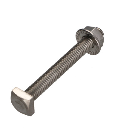 1 x Caja de 50 T.CAR 6X50 +50 Tuerca dentado M6 Inoxidable A2
