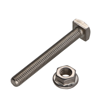 1 x Caja de 50 T.CAR 6X50 +50 Tuerca dentado M6 Inoxidable A2