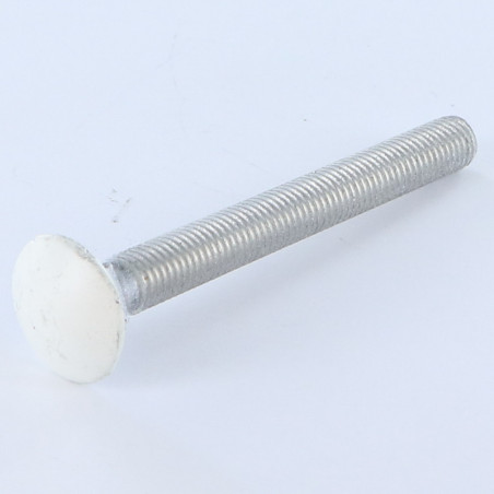 1 x Cabeza redonda cuello cuadrado M6X50 roscado total Aluminio Acero cincado blanco lacado blanco RAL9016 blanco tráfico