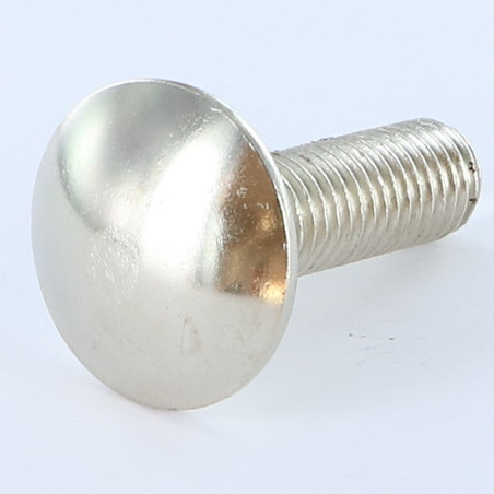 1 x Cabeza redonda cuello cuadrado M12X45 roscado total Acero niquelado