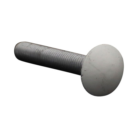 1 x Cabeza redonda cuello cuadrado M7X45 paso de 100 Aluminio roscado total RAL9010 blanco puro 30%B