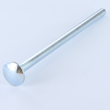 1 x Cabeza redonda cuello cuadrado M8X140 roscado total Acero cincado blanco