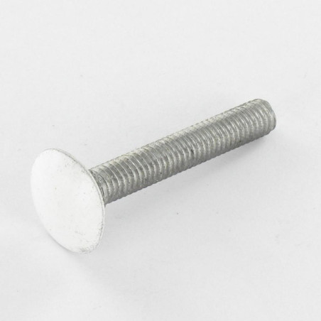 1 x Cabeza redonda cuello cuadrado M7X65 paso de 100 roscado total Aluminio RAL9016 blanco tráfico 30%