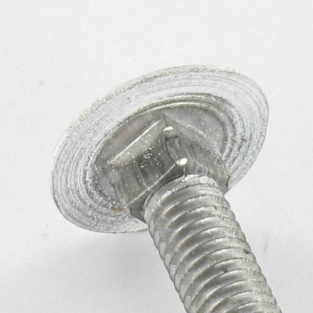 1 x Cabeza redonda cuello cuadrado M7X65 paso de 100 roscado total Aluminio RAL9016 blanco tráfico 30%
