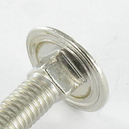 1 x Cabeza redonda cuello cuadrado M5X25 roscado total Acero niquelado