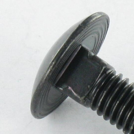 1 x Cabeza redonda cuello cuadrado M8X140 roscado total Acero cincado negro