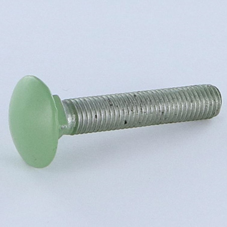 1 x Cabeza redonda cuello cuadrado M7X45 paso de 100 Aluminio roscado total RAL6021 verde pálido 30%B