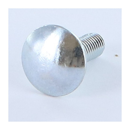 1 x Cabeza redonda cuello cuadrado M6X16 roscado total Acero cincado blanco