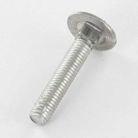 1 x Cabeza redonda cuello cuadrado M6X65 roscado total Acero cincado blanco