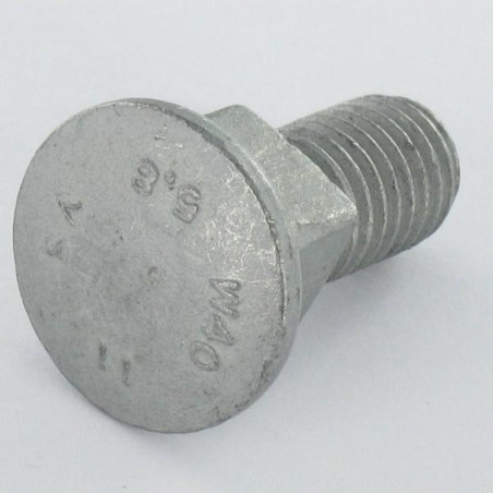 1 x Cabeza redonda cuello cuadrado M10X25 roscado en 14 grosor del cuadrado 10 Acero Geomet 500A sin óxido rojo