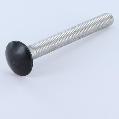 1 x Cabeza redonda cuello cuadrado M7X65 paso de 100 roscado total Aluminio RAL9005 negro intenso 30%