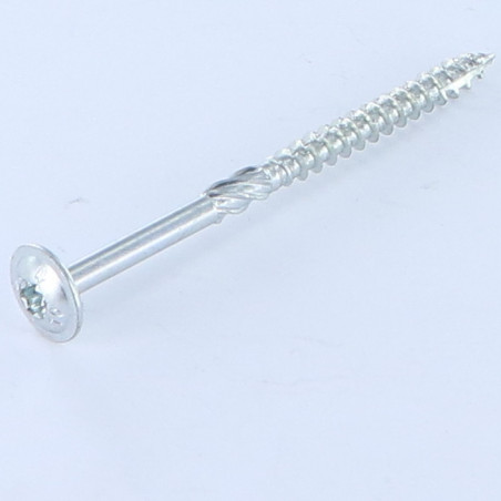 1 x Tornillo madera aglomerado cabeza disco TORX T25 5X100 Acero cincado blanco