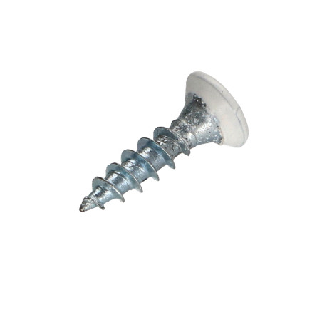1 x Tornillo madera aglomerado cabeza fresada/testa svasat Pozi PZ4 4X15 roscado total Acero cincado blanco RAL9016 blanco