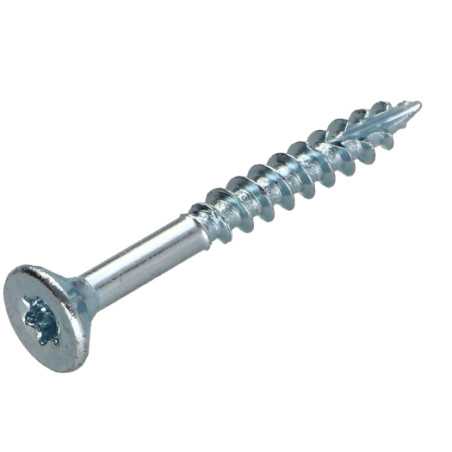 1 x Tornillos para madera TEKOR cabeza fresada/testa svasat dentado 4X50 roscado en 30 TORX T20 Acero cincado blanco cut