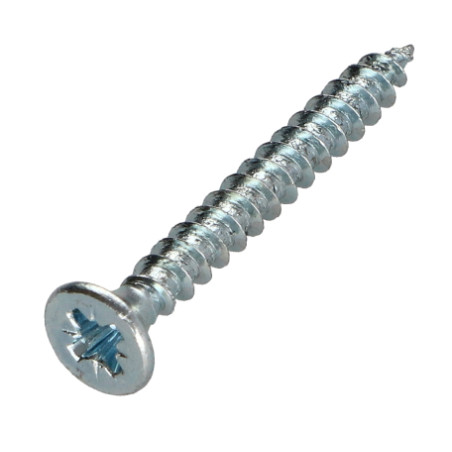 1 x Tornillo madera aglomerado cabeza fresada/testa svasat Pozi PZ4 4X50 roscado total Acero cincado blanco 240 Horas