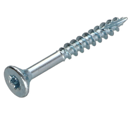 1 x Tornillos para madera TEKOR cabeza fresada/testa svasat dentado 4.5X50 roscado en 30 TORX T25 Acero cincado blanco cut