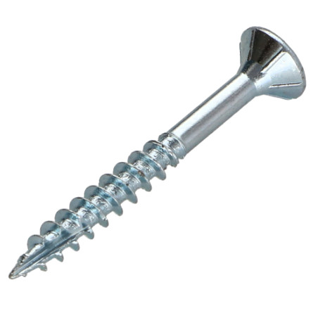 1 x Tornillos para madera TEKOR cabeza fresada/testa svasat dentado 4.5X50 roscado en 30 TORX T25 Acero cincado blanco cut