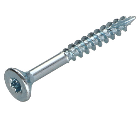 1 x Tornillos para madera TEKOR cabeza fresada/testa svasat dentado 4.5X35 roscado en 25 TORX T25 Acero cincado blanco