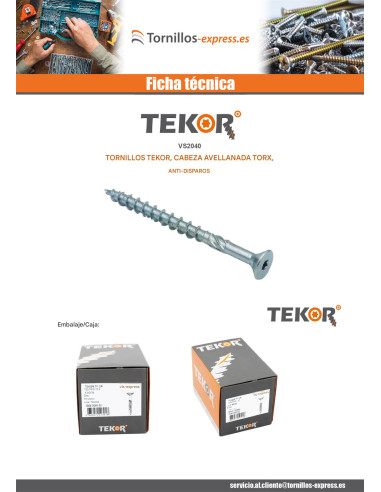 1 x Tornillo para marcos TEKOR cabeza...