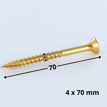 1 x Tornillos para madera TEKOR cabeza fresada/testa svasat dentado 4X70 roscado en 42 TORX T20 ZBCR3+ cut punta