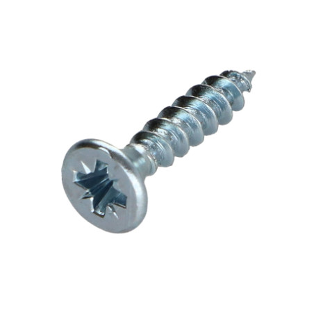 1 x Tornillo madera aglomerado cabeza fresada/testa svasat Pozi PZ3 3X20 roscado total Acero cincado blanco microtornillo
