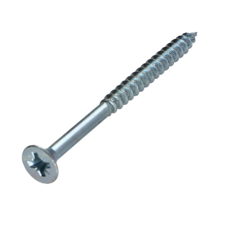 1 x Tornillo madera aglomerado cabeza fresada/testa svasat Pozi PZ5 6X80 roscado parcial Acero cincado blanco