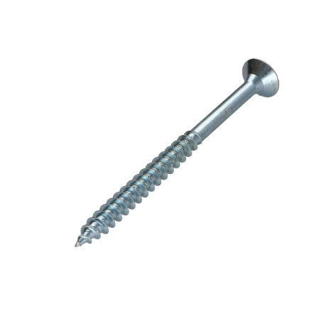 1 x Tornillo madera aglomerado cabeza fresada/testa svasat Pozi PZ5 6X80 roscado parcial Acero cincado blanco