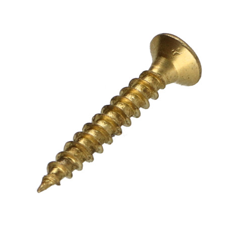 1 x Tornillo madera aglomerado cabeza fresada/testa svasat Pozi PZ4 3.5X25 roscado total Acero latonado