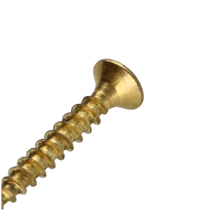 1 x Tornillo madera aglomerado cabeza fresada/testa svasat Pozi PZ4 3.5X25 roscado total Acero latonado
