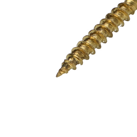 1 x Tornillo madera aglomerado cabeza fresada/testa svasat Pozi PZ4 3.5X25 roscado total Acero latonado