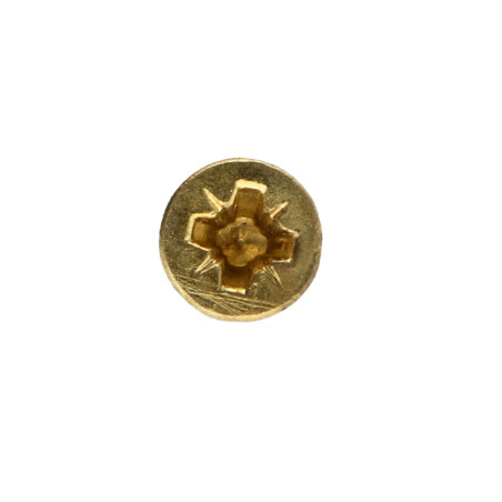 1 x Tornillo madera aglomerado cabeza fresada/testa svasat Pozi PZ4 3.5X25 roscado total Acero latonado