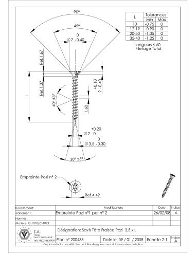 1 x Tornillo madera aglomerado cabeza...
