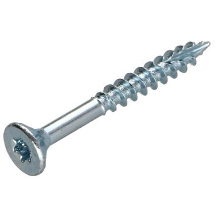 1 x Tornillos para madera TEKOR cabeza fresada/testa svasat dentado 5X45 roscado en 27 TORX T25 Acero cincado blanco cut