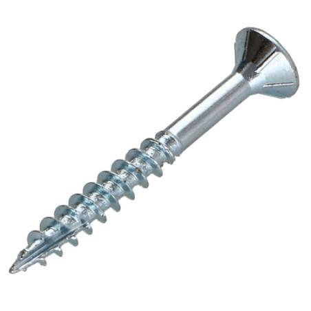 1 x Tornillos para madera TEKOR cabeza fresada/testa svasat dentado 5X45 roscado en 27 TORX T25 Acero cincado blanco cut