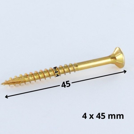 1 x Tornillos para madera TEKOR cabeza fresada/testa svasat dentado 4X45 roscado en 27 TORX T20 ZBCR3+ cut punta