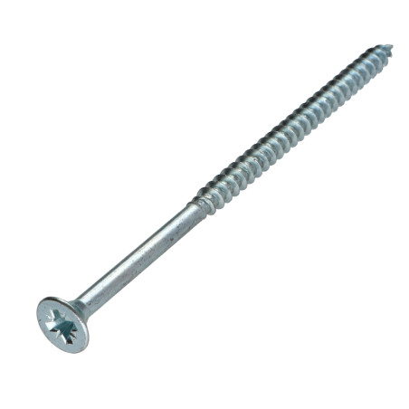 1 x Tornillo madera aglomerado cabeza fresada/testa svasat Pozi PZ5 6X140 roscado parcial Acero cincado blanco