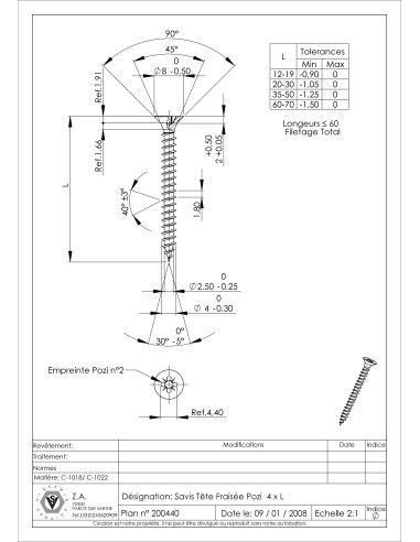 1 x Tornillo madera aglomerado cabeza...