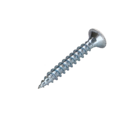 1 x Tornillo madera aglomerado cabeza fresada/testa svasat Pozi PZ4 4X30 roscado total Acero cincado blanco lacado blanco