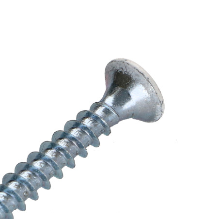 1 x Tornillo madera aglomerado cabeza fresada/testa svasat Pozi PZ4 4X30 roscado total Acero cincado blanco lacado blanco