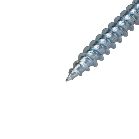 1 x Tornillo madera aglomerado cabeza fresada/testa svasat Pozi PZ4 4X30 roscado total Acero cincado blanco lacado blanco