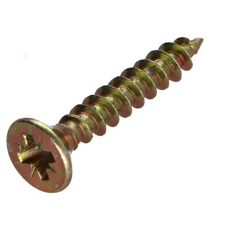 1 x Bolsa 56 Unidades Tornillo madera aglomerado cabeza fresada/testa svasat Pozi PZ4 4X25 roscado total Bicromato