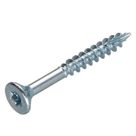 1 x Tornillos para madera TEKOR cabeza fresada/testa svasat dentado 3.5X35 roscado en 21 TORX T15 Acero cincado blanco cut