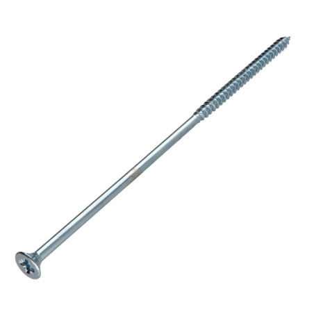 1 x Tornillo madera aglomerado cabeza fresada/testa svasat Pozi PZ5 6X200 roscado parcial Acero cincado blanco
