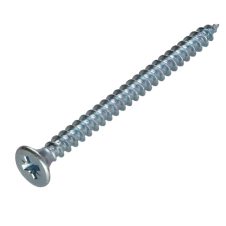 1 x Tornillo madera aglomerado cabeza fresada/testa svasat Pozi PZ4 4X60 roscado total Acero cincado blanco 240 Horas