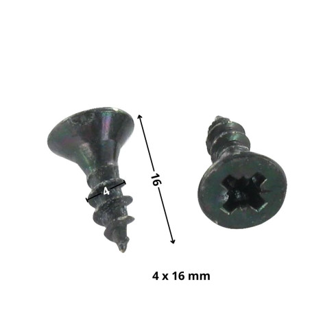 1 x Tornillo madera aglomerado cabeza fresada/testa svasat Pozi PZ4 4X16 roscado total Acero cincado negro