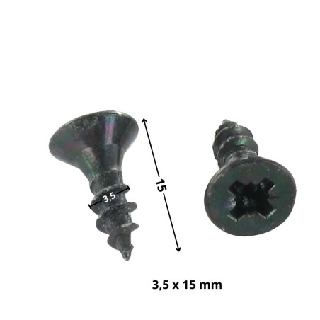 1 x Tornillo madera aglomerado cabeza fresada/testa svasat Pozi PZ4 3.5X15 roscado total Acero cincado negro