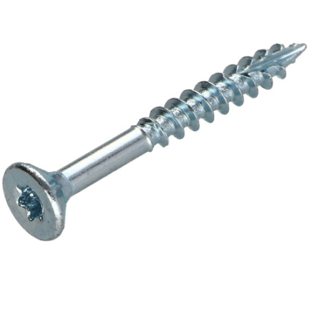 1 x Tornillos para madera TEKOR cabeza fresada/testa svasat dentado 3.5X50 roscado en 30 TORX T15 Acero cincado blanco cut
