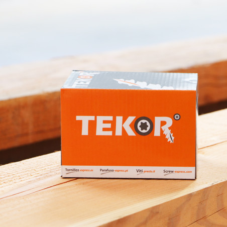 1 x Tornillos para madera TEKOR cabeza fresada/testa svasat dentado 5X90 roscado en 60 TORX T25 Acero cincado blanco cut