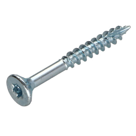 1 x Tornillos para madera TEKOR cabeza fresada/testa svasat dentado 5X50 roscado en 30 TORX T25 Acero cincado blanco cut
